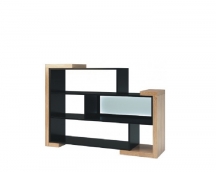 Mebin - Corino Regał wolnostojący niski z podśw. wnęki prawy