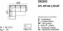 Desio - narożnik dpl-wp-nk-2,5r-bp