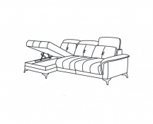 Vero - amareno - narożnik z funkcją spania oraz pojemnikiem 3RBI+1SWL