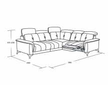 Vero - amareno -  narożnik z f. spania oraz elekt. f. relax 3RBI+X90K+1N0+1RPeP