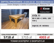 KLOSE- T7 - STÓŁ 160 X 90 + 1 WKŁ. 100