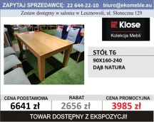 KLOSE- T6 STÓŁ - 90X160-240, DĄB NATURA