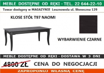 KLOSE STÓŁ 97-99 90x180-280 2x50 F.A CZARNY RAL 9005
