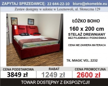 BOHO, Łóżko bez poj. na pościel, pod materac 160 x 200, tk. magic velvet 2232