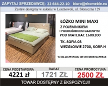 MINI MAXI, Łóżko z poj. na pościel, pod materac 160 x 200, TK. SOFIA 03