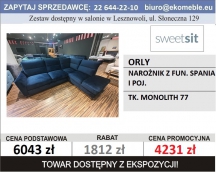 SWEET SIT - ORLY - NAROŻNIK Z FUN. SPANIA I POJ. TK. MONOLITH