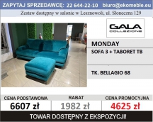 GALA - MONDAY - SOFA 3 + TABORET TB TK. BELLAGIO 68