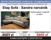 Etap Sofa - Sandra narożnik z funkcją spania i pojemnikiem