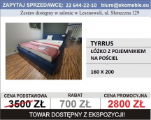 TYRRUS, Łóżko z poj. na pościel, 160 x 200