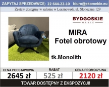 BYDGOSKIE MEBLE  - MIRA - FOTEL OBROTOWY, TK. MONOLITH