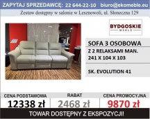 BFM- SOFA MALACHIT - SOFA 3 OSOBOWA Z 2 RELAKSAMI MANUALNYMI. SKÓRA EVOLUTION 41