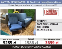 UNIMEBEL - TORINO SOFA Z FUN. SPANIAI POJ. NA POŚCIEL + FOTEL, TK. ARTEMIS 10