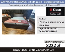 KLOSE- NESO - ŁÓŻKO + 2 SZAFKI NOCNE