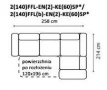 Gala - Olbia - Narożnik 2(140)FFL-EN(2)-KE(60)SP