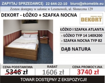 DEKORT - ZESTAW ATLANTA DĄB NATURA ŁÓŻKO + SZAFKA NOCNA