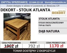 DEKORT - STOLIK OKOLICZNOŚCIOWY 75X75 ATLANTA DĄB NATURALNY