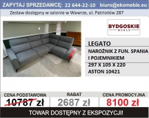 BYDGOSKIE MEBLE - LEGATO NAROŻNIK 3F-TE-1HT/BK ASTON 10421