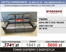 BYDGOSKIE MEBLE - TWINS - SOFA 3RF SKÓRA B-01
