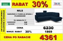 Etap Sofa - Nils narożnik z funkcją spania i pojemnikiem , tk. MONOLITH 77 