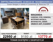MEBIN - MAGANDA - ZESTAW - 6 KRZESEŁ,STÓŁ,KOMODA,WITR. WISZĄCA,WIT.POJ,BAREK