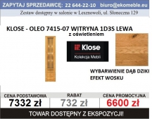 KLOSE OLEO 7415-07 Witryna 1D3S lewa