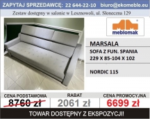 MEBLOMAK - MARSALA SOFA Z FUN. SPANIA NORDIC 115
