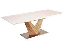 STÓŁ ALARAS BIAŁY LAKIER / DĄB SONOMA 160(220)X90