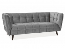 SOFA CASTELLO 3 VELVET SZARY BLUVEL 14 / WENGE