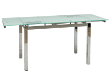 STÓŁ GD017 BIAŁY/CHROM 110(170)x74