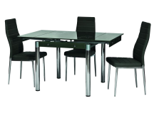 STÓŁ GD082 CZARNY/CHROM 80(131)x80