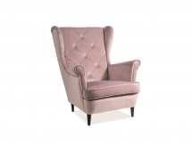 FOTEL LADY VELVET RÓŻ ANTYCZNY BLUVEL 52 / WENGE