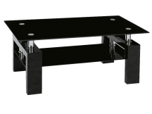 ŁAWA LISA II CZARNY/CZARNY LAKIER 110x60x55